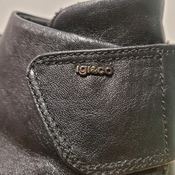 IGI & CO Dressy Black Leather Platform Ankle Boots Shoes (ITALY) Size 7.5 / 38 - Picture 12 of 13